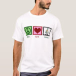 T-shirt Les Zombies de la paix<br><div class="desc">Un joli cadeau zombie avec un homme qui se promène mort. J'adore les films zombies et les émissions de télévision.</div>