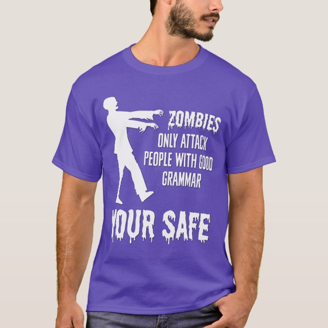 T-shirt Les zombies n'attaquent que les gens avec une bonn (Devant)