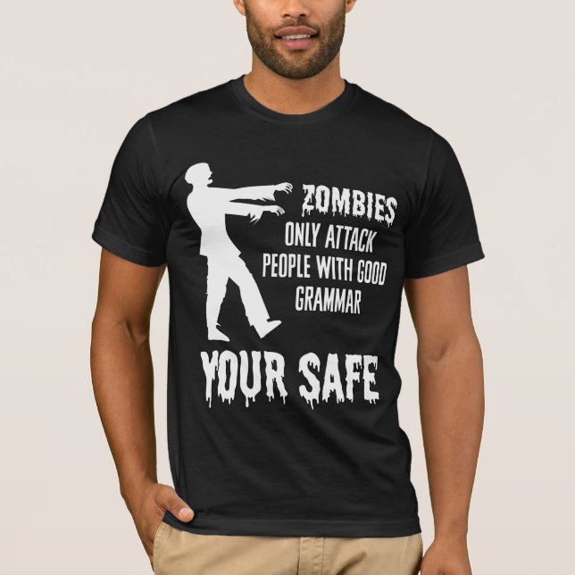 T-shirt Les zombies n'attaquent que les gens avec une bonn (Devant)