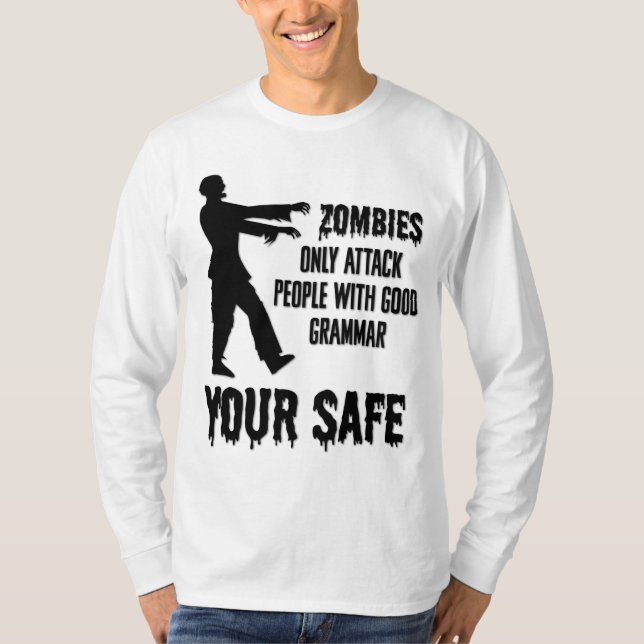 T-shirt Les zombies n'attaquent que les gens avec une bonn (Devant)