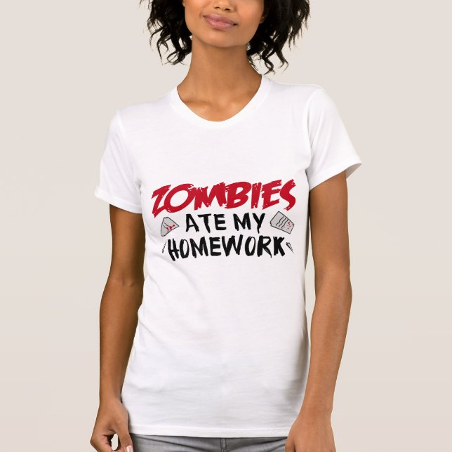 T-shirt Les zombies ont mangé mes devoirs (Devant)