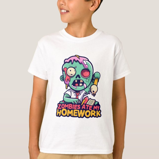 T-shirt Les zombies ont mangé mes devoirs (Devant)