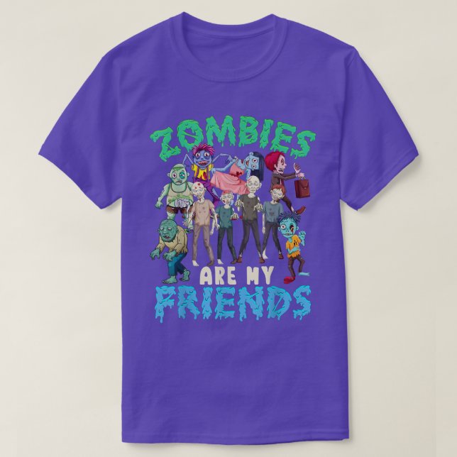 T-shirt Les Zombies Sont Mon Ami Costume Halloween Enfants (Design devant)