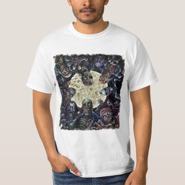 T-shirt Les zombis attaquent (l'horde de zombi) (Devant)