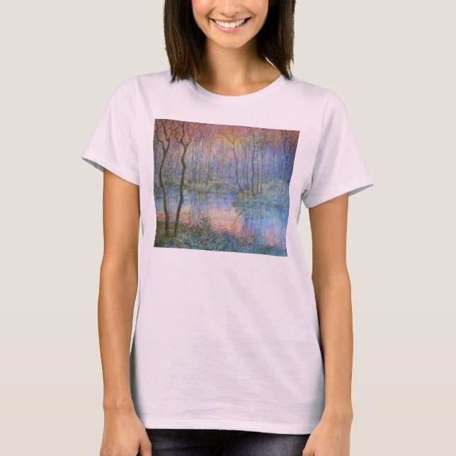 T-shirt Les zones humides au coucher du soleil (Devant)