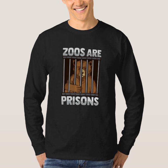 T-shirt Les zoos sont des prisons Conception pour un milit (Devant)