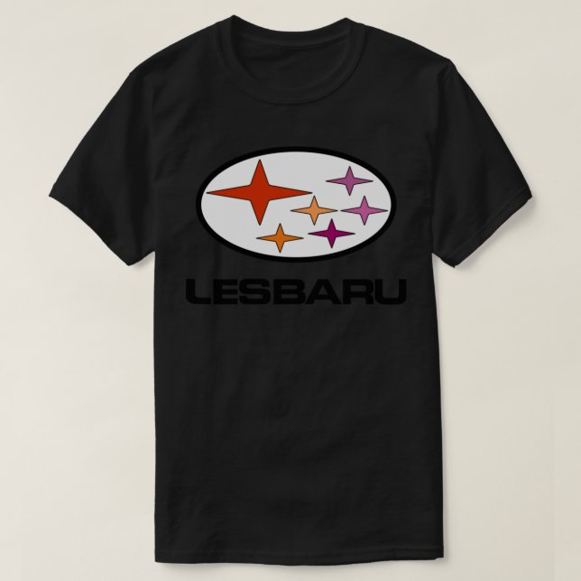 T-shirt Lesbaru - Sticker du logo de voiture lesbienne (Design devant)
