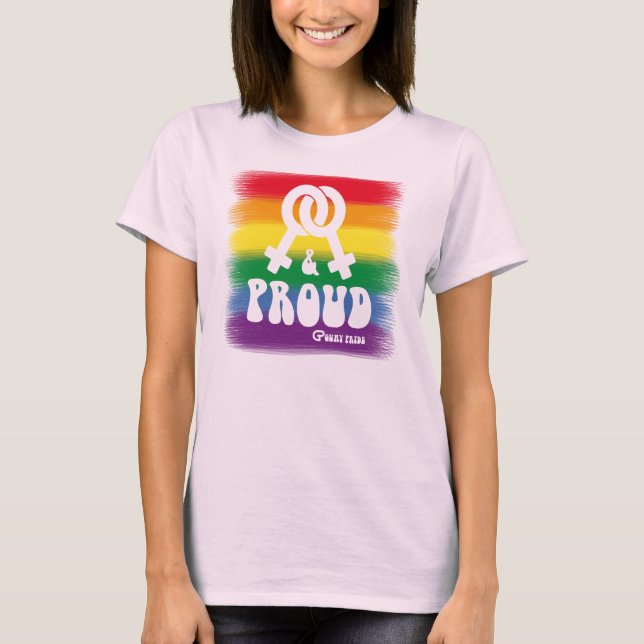 T-shirt Lesbian and proud (Devant)