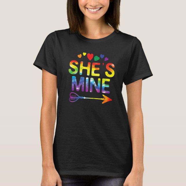 T-shirt Lesbian Couple She's Mine Matching Lgbt Pride (Devant)