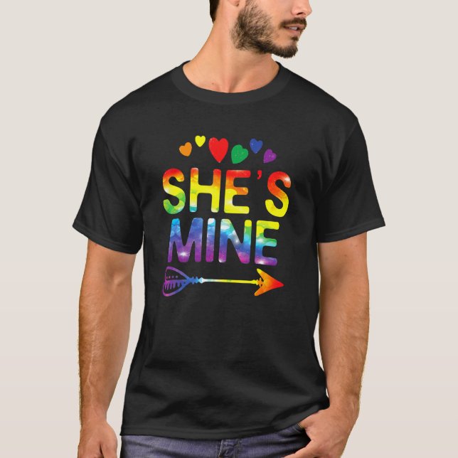 T-shirt Lesbian Couple She's Mine Matching Lgbt Pride (Devant)