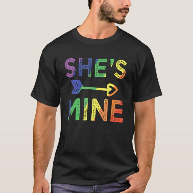 T-shirt Lesbian Couple She's Mine Matching Lgbt Pride 1 (Devant)