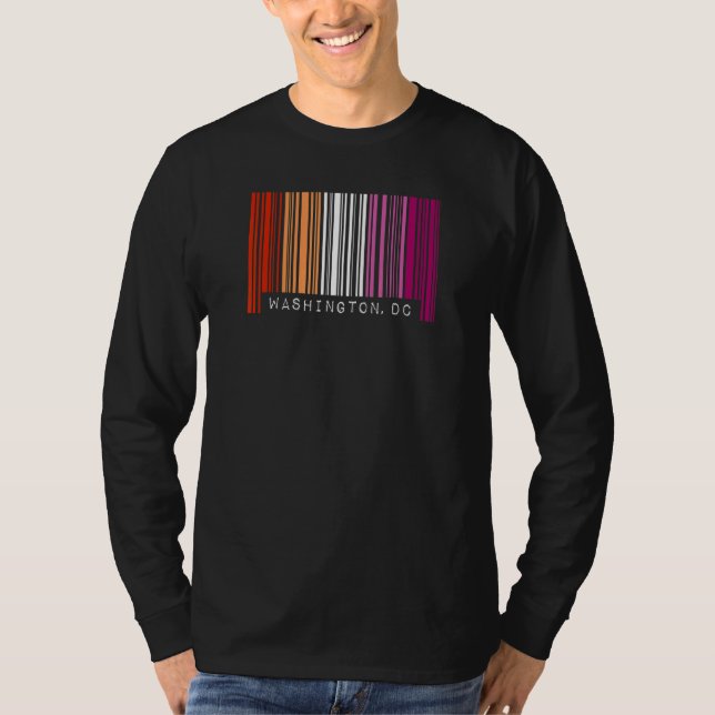 T-shirt Lesbian Gay Barcode Pride Washington Dc Queer Aest (Devant)