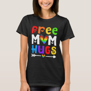 T-shirt Lesbian Gay Free Maman Hugs LGBT Fier Maman Rainbo
