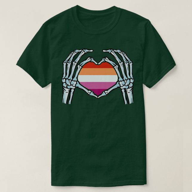 T-shirt Lesbian  Gay Skeleton  seual Identity  Nonbinary L (Design devant)