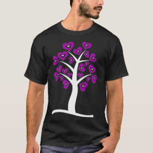 T-shirt Lesbian Heart Tree LGBTQ mignon Fierté subtile Fla