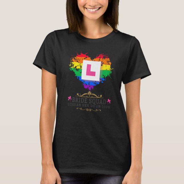 T-shirt Lesbian Hen Do Outlets Pour Femmes Et Groupe Hen N (Devant)