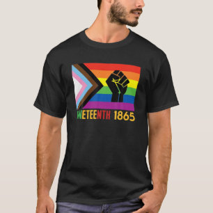 T-shirt Lesbian Junet1865 Gay pride LGBT FLag Black