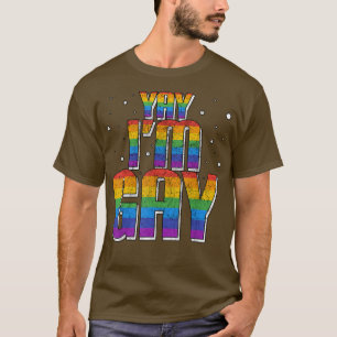 T-shirt Lesbian Pride Lgbt Yay Im Gay Biseual Femmes 3550 