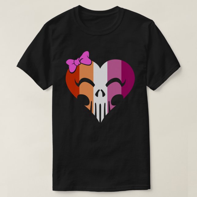 T-shirt Lesbian Pride Skully Unisex (Design devant)