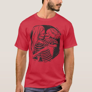 T-shirt Lesbian Skeleton Kissing Gay & LGBTQ Skull Valenti