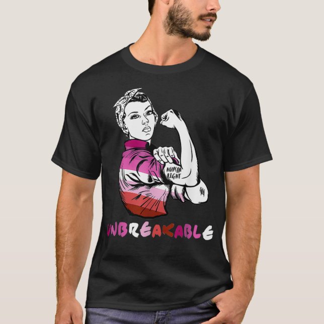 T-shirt Lesbienne Cool LGBTQ pour les droits de l'homme (Devant)