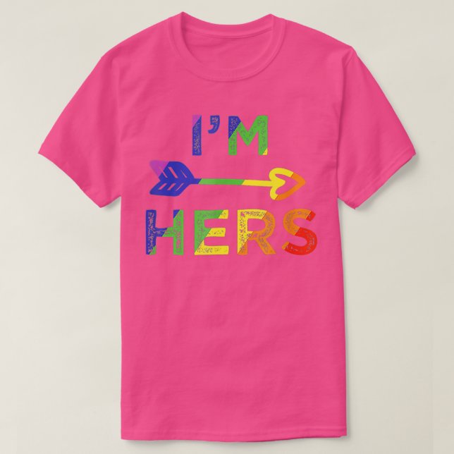 T-shirt Lesbienne Couple Im Hers Shers Mien Correspondance (Design devant)