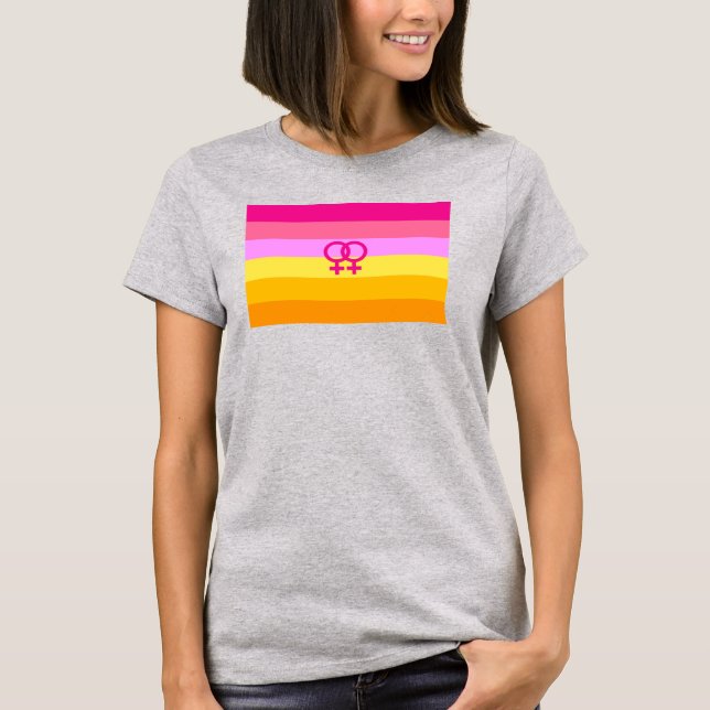 T-shirt Lesbienne Dawn Pride Femmes qui aiment les femmes (Devant)