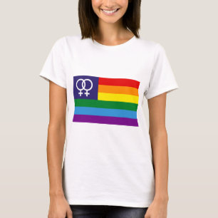 T-shirt Lesbienne Double Vénus Fierté Arc-en-ciel