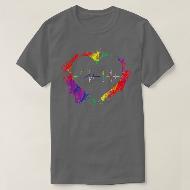 T-shirt lesbienne gaie EKG (Design devant)