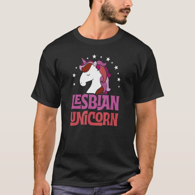 T-shirt Lesbienne Unicorne Girly mignonne Majestic Magnifi (Devant)