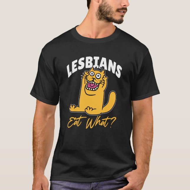 T-shirt Lesbiennes Mangent Quel Chat (Devant)
