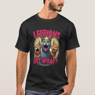 T-shirt Lesbiennes Mangent Quoi ! Chat Offensant Bootleg S