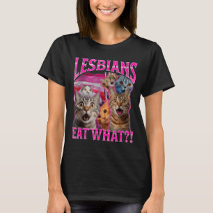 T-shirt Lesbiennes Mangent Quoi_ Drôle Chat Fierté Gay LGB