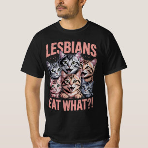 T-shirt Lesbiennes Mangent Quoi Drôle Chat Lesbienne Fiert