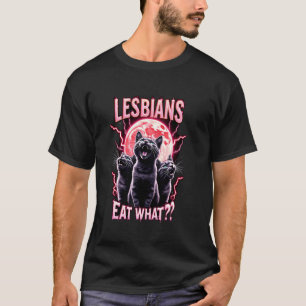 T-shirt Lesbiennes Mangent Quoi Mème de Chats Drôles LGBTQ