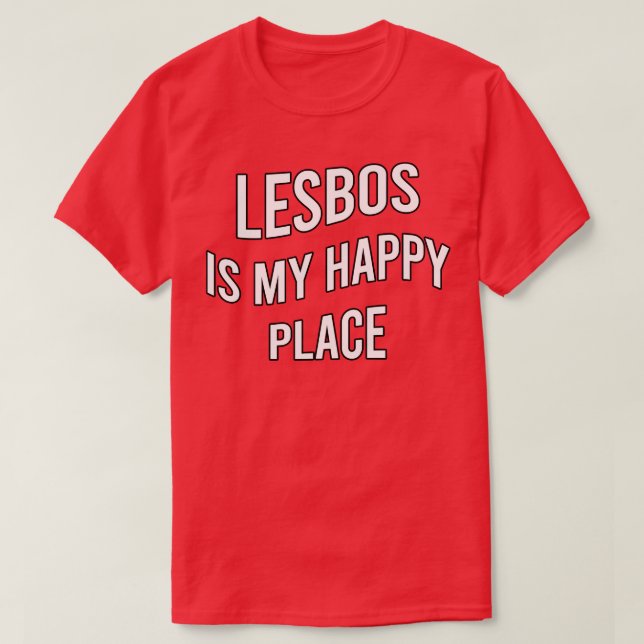 T-shirt Lesbos est mon endroit heureux 1 (Design devant)