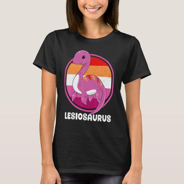 T-shirt Lesiosaurus Lesbiosaurus Lgbtq Gay pride M (Devant)