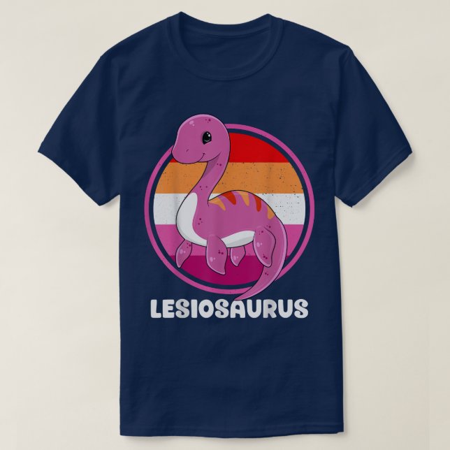 T-shirt Lesiosaurus Plesiosaurus Lesbienne LGBTQ Gay pride (Design devant)