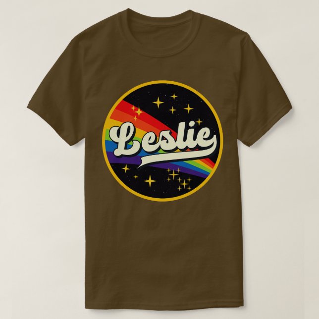 T-shirt Leslie Rainbow Dans L'Espace Style Vintage (Design devant)