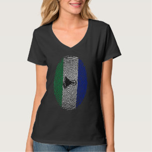 T-shirt Lesotho Drapeau Empreinte Digitale Hommes Femmes E