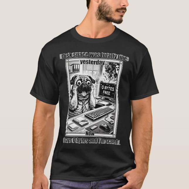 T-shirt L'espace disque était correct hier Humour informat (Devant)