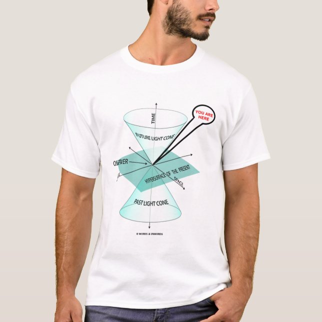 T-shirt L'espace léger de cône et vous chronomètrent sont (Devant)