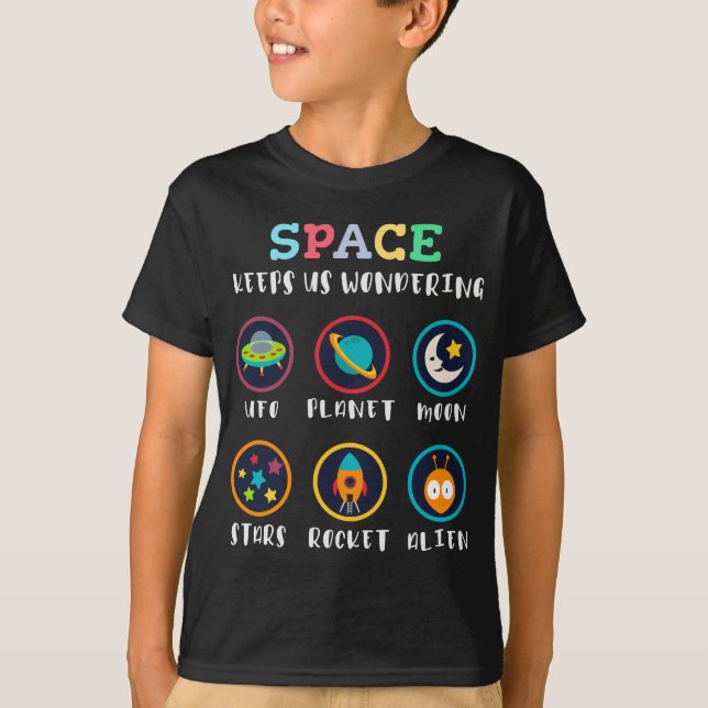 T-shirt L'espace nous fait nous poser des questions (Devant)