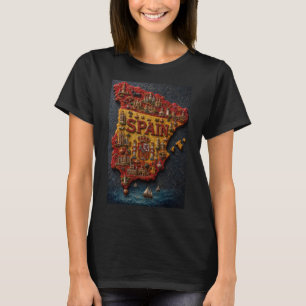 T-shirt L'Espagne en mosaïque 3D