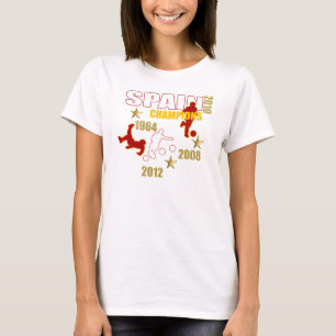 T-shirt L'Espagne soutient 1964 2008 2010 2012 Européens