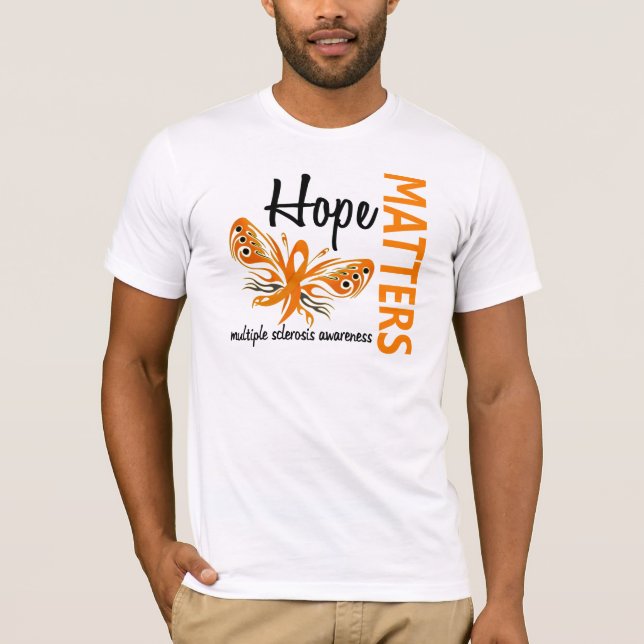 T-shirt L'espoir importe sclérose en plaques de papillon (Devant)