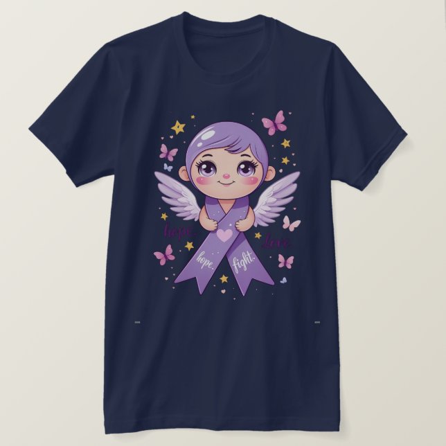 T-shirt L'espoir pour les luttes contre le cancer du pancr (Design devant)