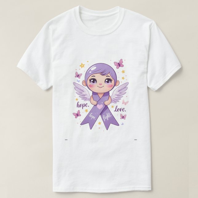 T-shirt L'espoir pour les luttes contre le cancer du pancr (Design devant)