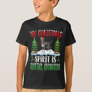 T-shirt L'Esprit De Noël Est Bluetick Coonhound Portant Sa