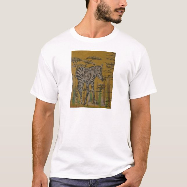 T-shirt L'Esprit du Serengeti : Le Grazing du Zèbre dans l (Devant)